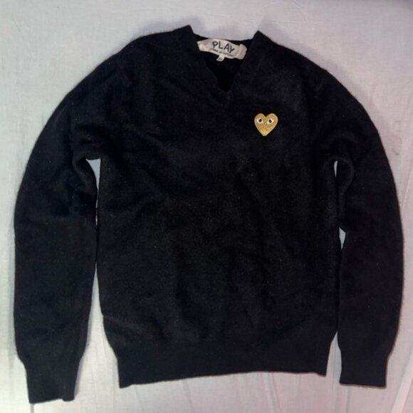 Large Wool V neck COMME DES GARÇONS PLAY Sweater - Picture 6 of 7